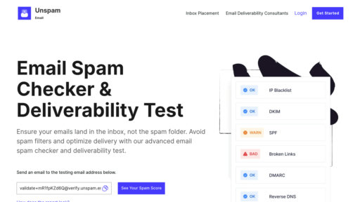 Unspam.email - Plataforma de email: probar entregabilidad, evitar filtros spam - Logo