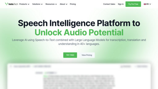 Vatis Tech - Plataforma de reconocimiento de voz inteligente, transcripción y traducción multilingüe en tiempo real - Logo