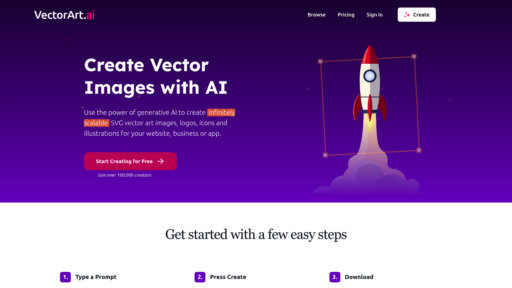 VectorArt.ai - Crea gráficos vectoriales escalables desde texto o bocetos - Logo