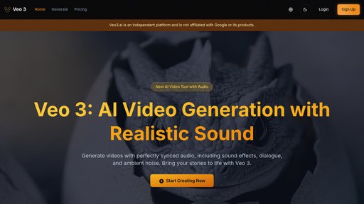 Veo 3 - Crea videos 4K con audio sincronizado desde texto o imágenes - Logo