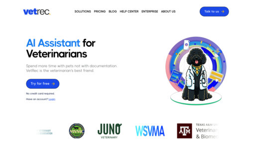 VetRec - Veterinary documentation tool that automatically generates medical records - Logo