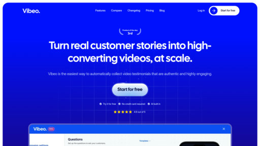 Vibeo AI - Plataforma de testimonios en video automatizada - captura, edición y compartición - Logo