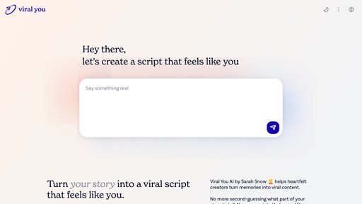 Viral YOU AI - Convierte recuerdos en guiones virales, manteniendo tu estilo original - Logo