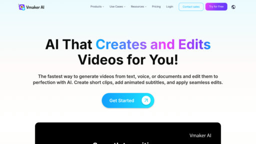 Vmaker AI - Plateforme vidéo intelligente avec montage automatique et enregistrement HD - Logo