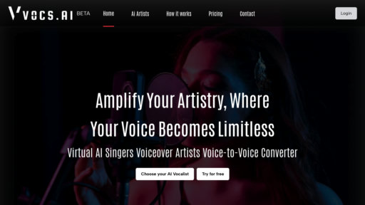 Vocs AI - Conversión vocal con 30+ cantantes virtuales para creación musical profesional - Logo