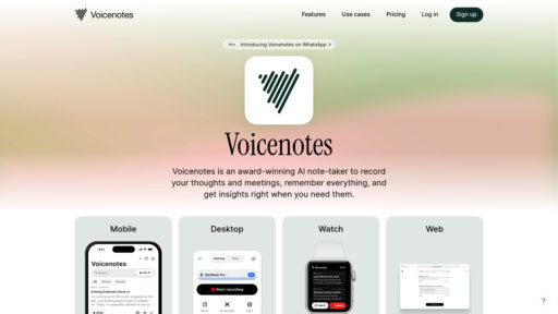 Voicenotes - Notas de voz a texto con organización y análisis automático - Logo