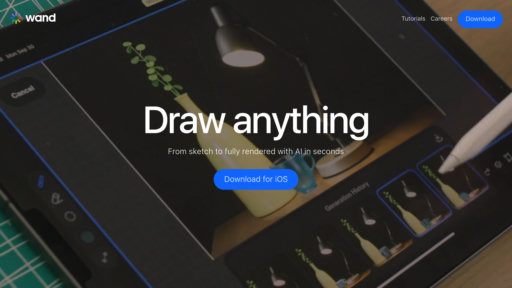 Wand - Plataforma creativa: transforma bocetos en arte con modelos personalizados en iOS - Logo