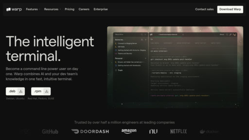Warp - Terminal moderna con comandos inteligentes y colaboración en equipo - Logo