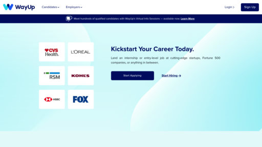 WayUp - Plataforma profesional inteligente conecta estudiantes con prácticas laborales - Logo