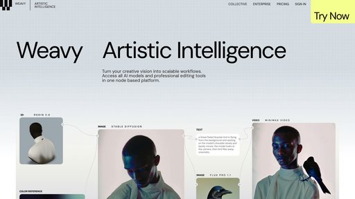 Weavy - Plataforma creativa nodal con generación multimodal y herramientas de diseño - Logo