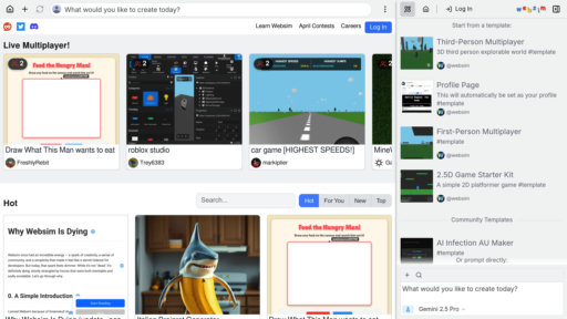 WebSim - WebSim: Crea sitios web interactivos al instante desde texto - Logo