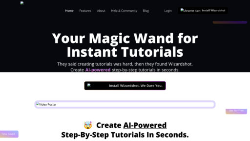 Wizardshot - Herramienta de grabación de pantalla que crea guías editables paso a paso - Logo