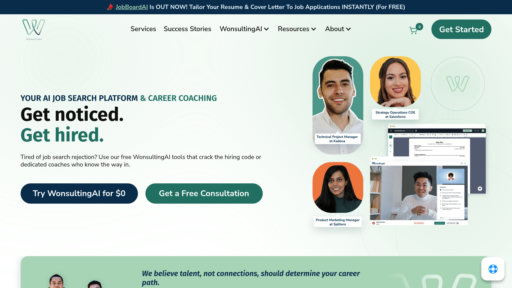 Wonsulting AI - Plateforme de recherche d'emploi intelligente avec création de CV et préparation aux entretiens - Logo