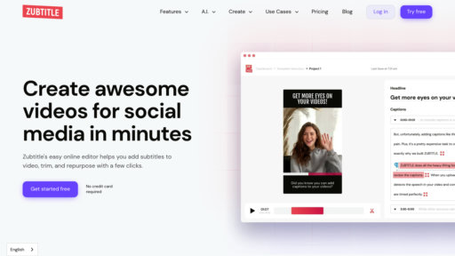 Zubtitle - Smart video editor with auto captions and social media optimization - Logo
