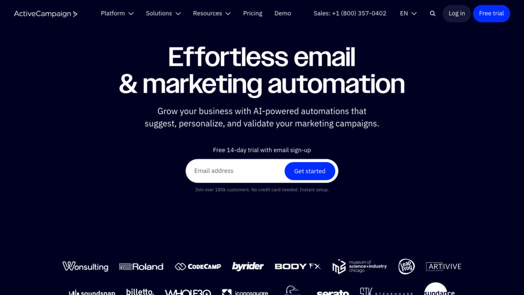 ActiveCampaign Screenshot