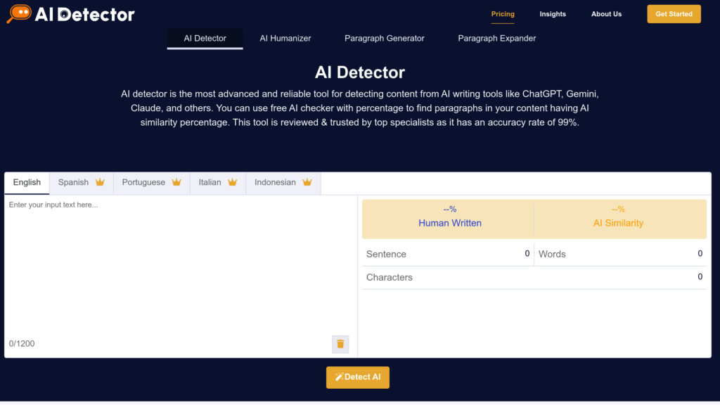 AI Detector Screenshot