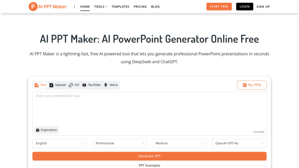 AI PPT Maker Screenshot