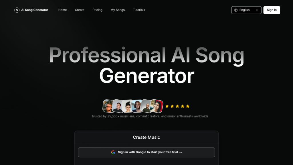 AI Song Generator Screenshot