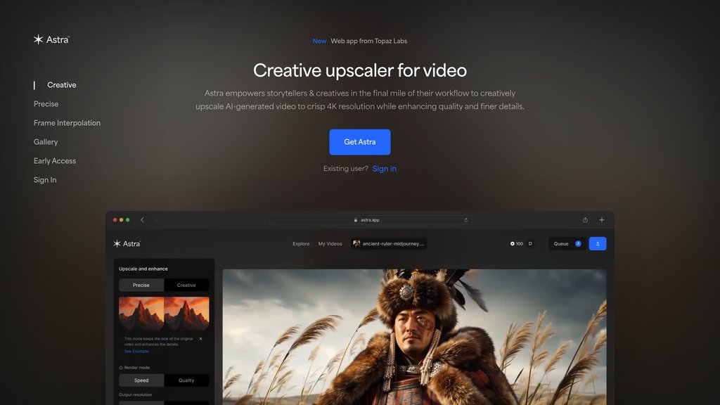 Astra Video Upscaler Captura de pantalla