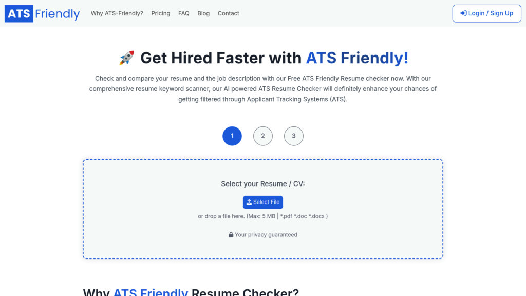 ATS Friendly Resume Checker Screenshot