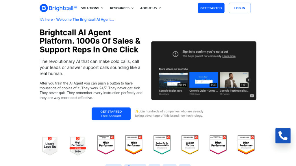 Brightcall AI Agent 截图