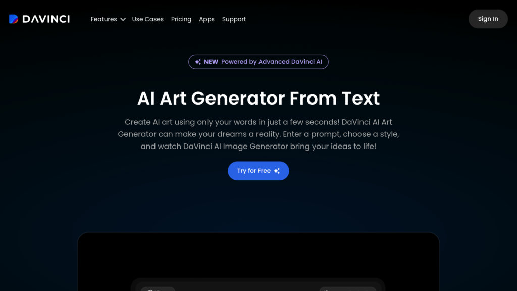 DaVinci AI Captura de pantalla