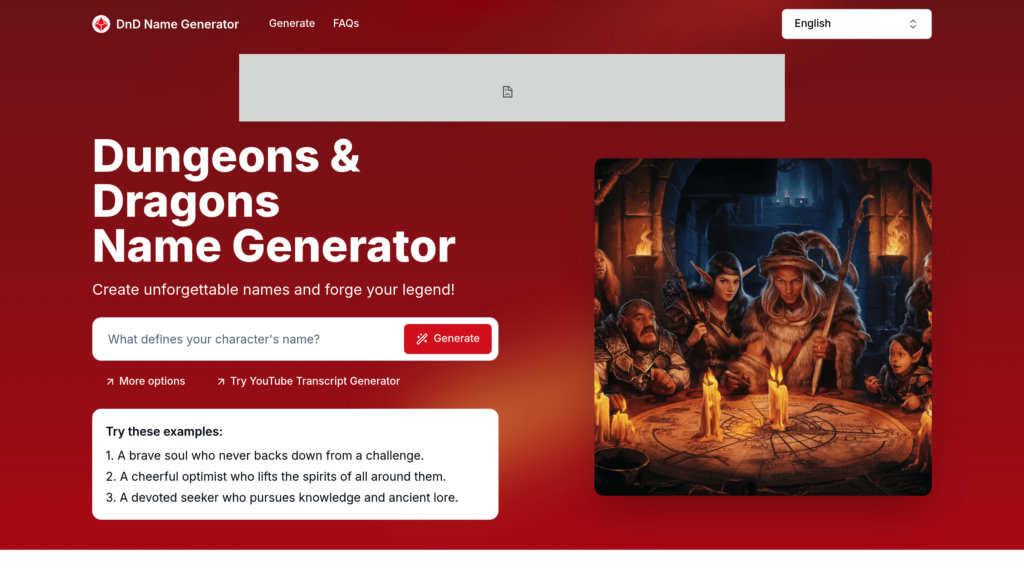 DnD Name Generator Screenshot