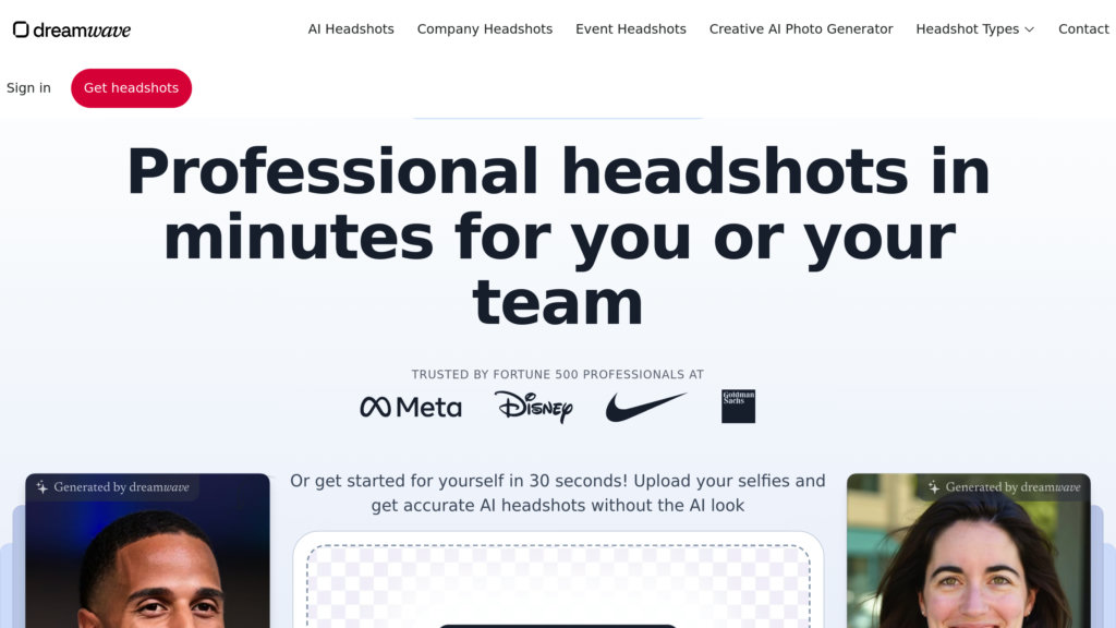 Dreamwave AI Headshots Captura de pantalla