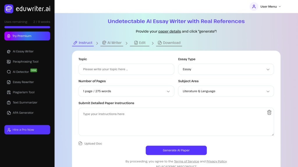 EduWriter.ai Screenshot