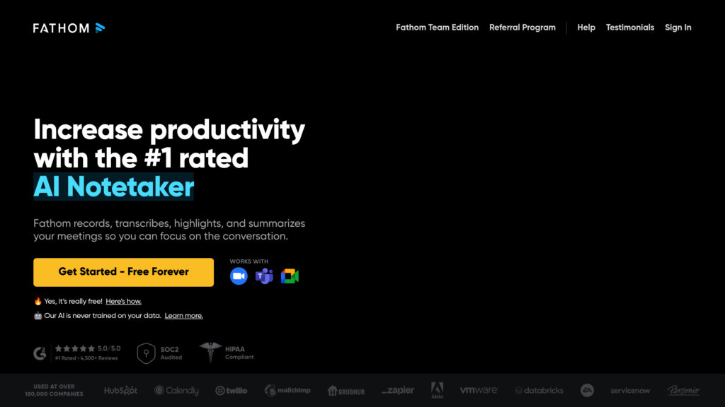 Fathom AI Notetaker 截图