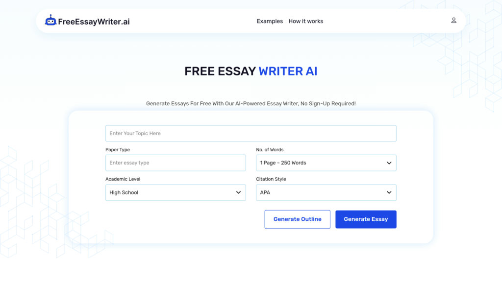 FreeEssayWriter.ai Screenshot