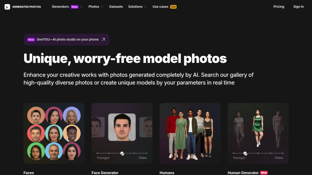 Generated Photos Screenshot