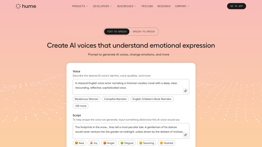 Hume AI Captura de pantalla