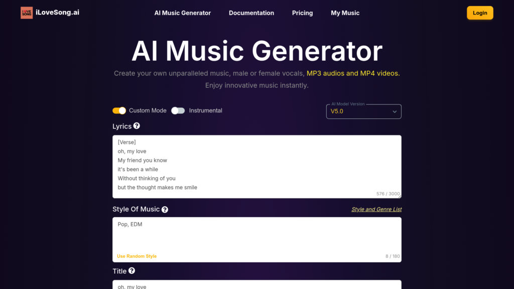 iLoveSong.ai Screenshot