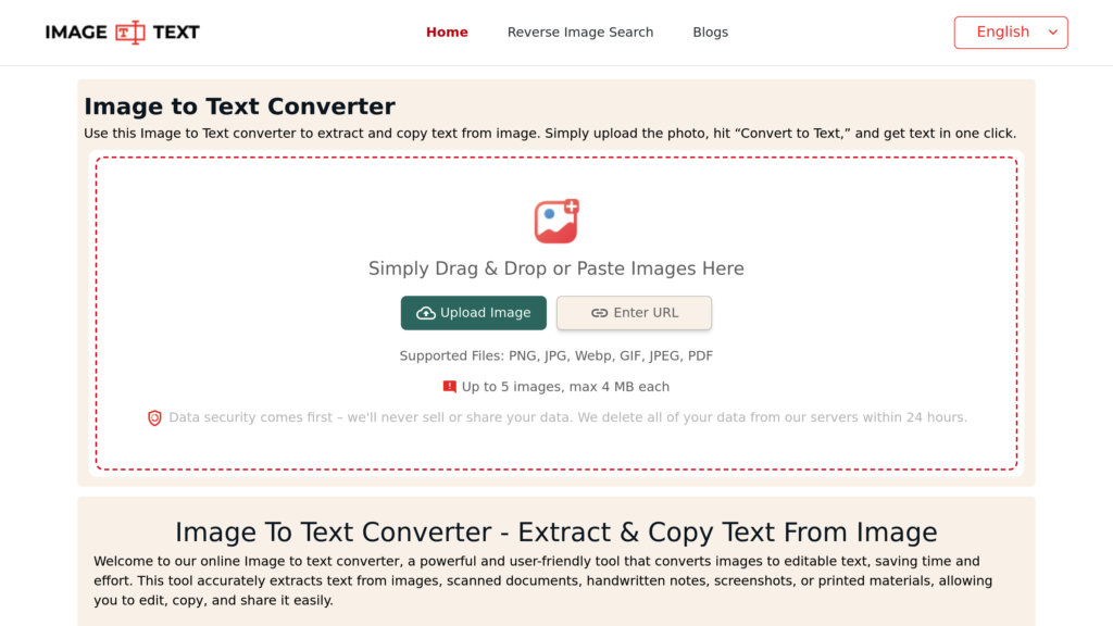 Image to Text Converter Captura de pantalla