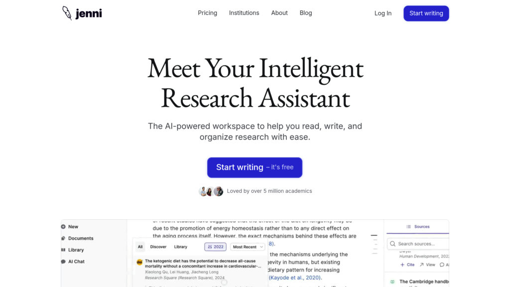 Jenni AI Capture d'écran