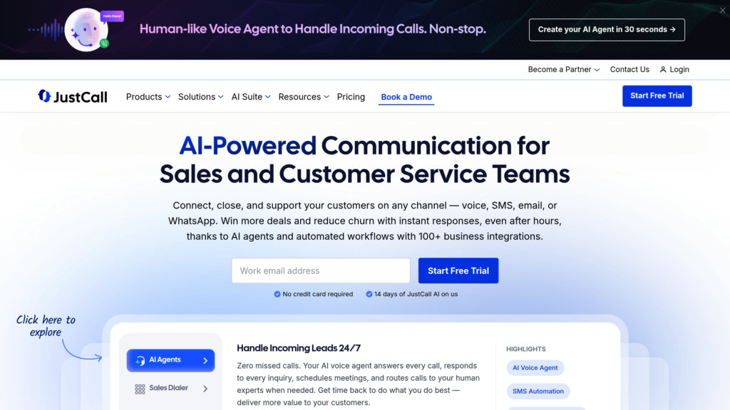 JustCall Capture d'écran
