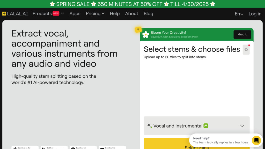 LALAL.AI Captura de pantalla