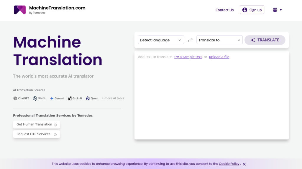 Machine Translation Captura de pantalla