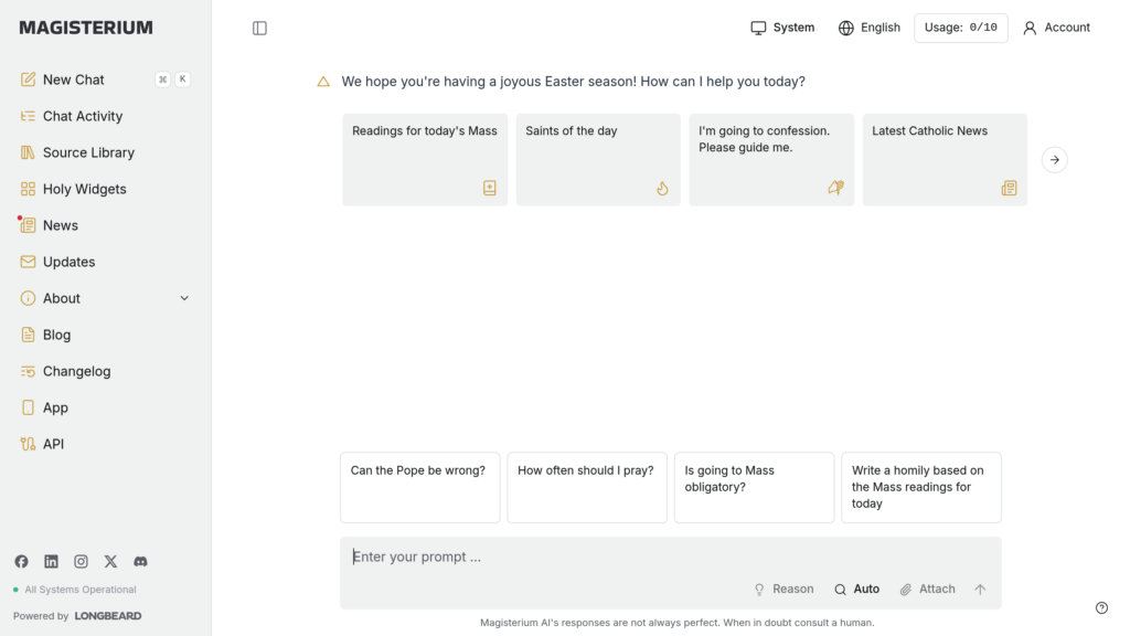 Magisterium AI Captura de pantalla
