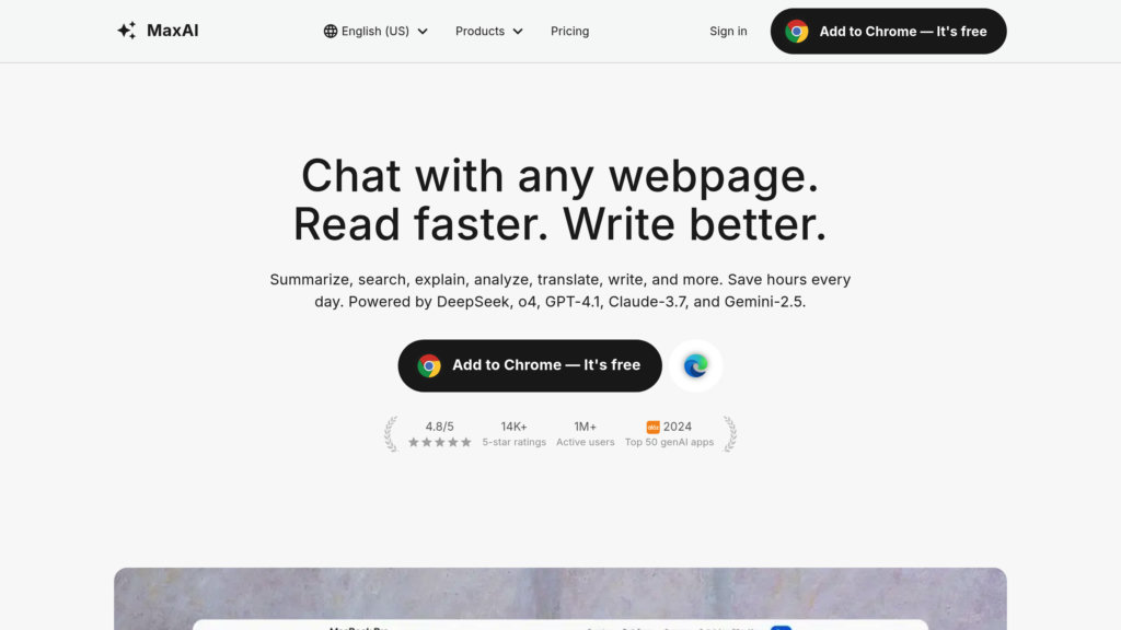 MaxAI.me Captura de pantalla