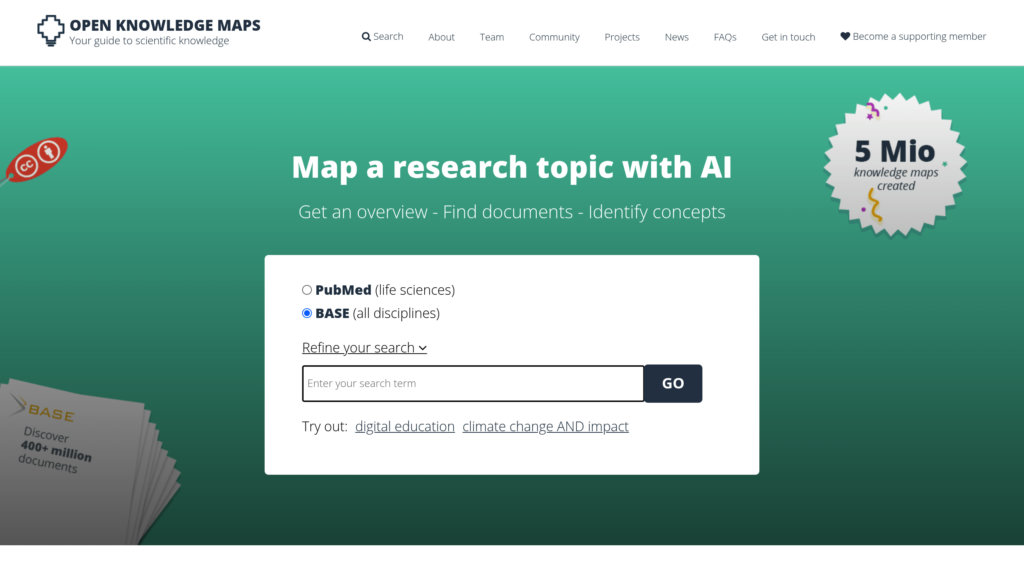 Open Knowledge Maps Captura de pantalla
