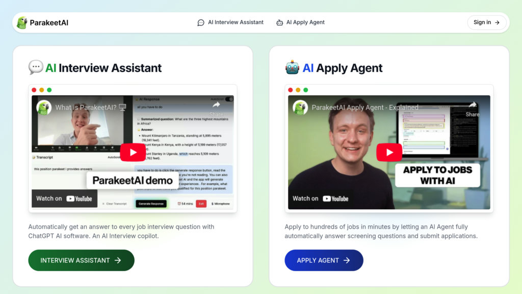 Parakeet AI Captura de pantalla
