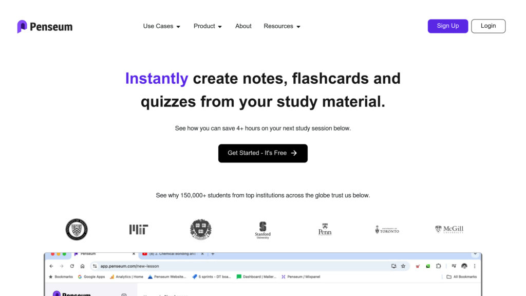 Penseum Captura de pantalla