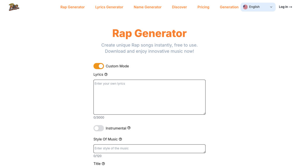 Rap Generator Screenshot