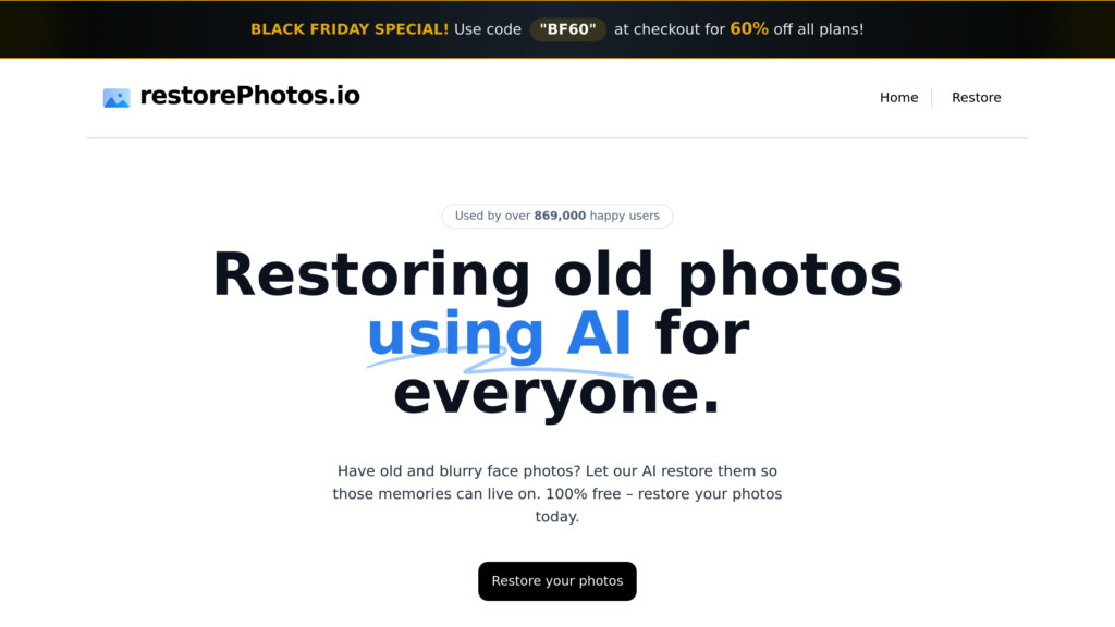 RestorePhotos.io Screenshot