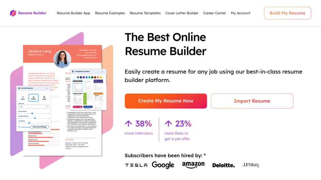 ResumeBuilder Capture d'écran