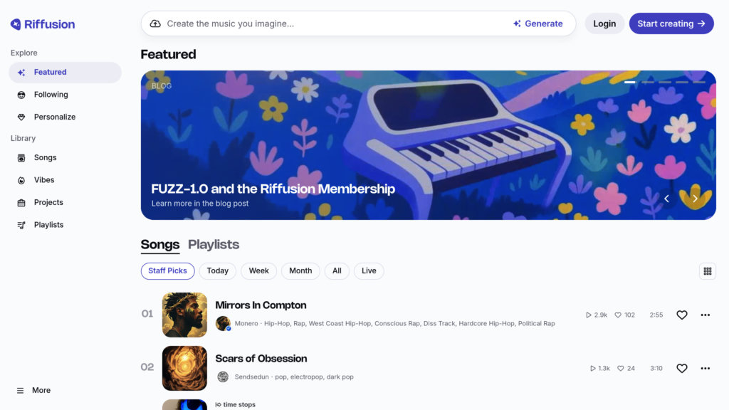 Riffusion Screenshot