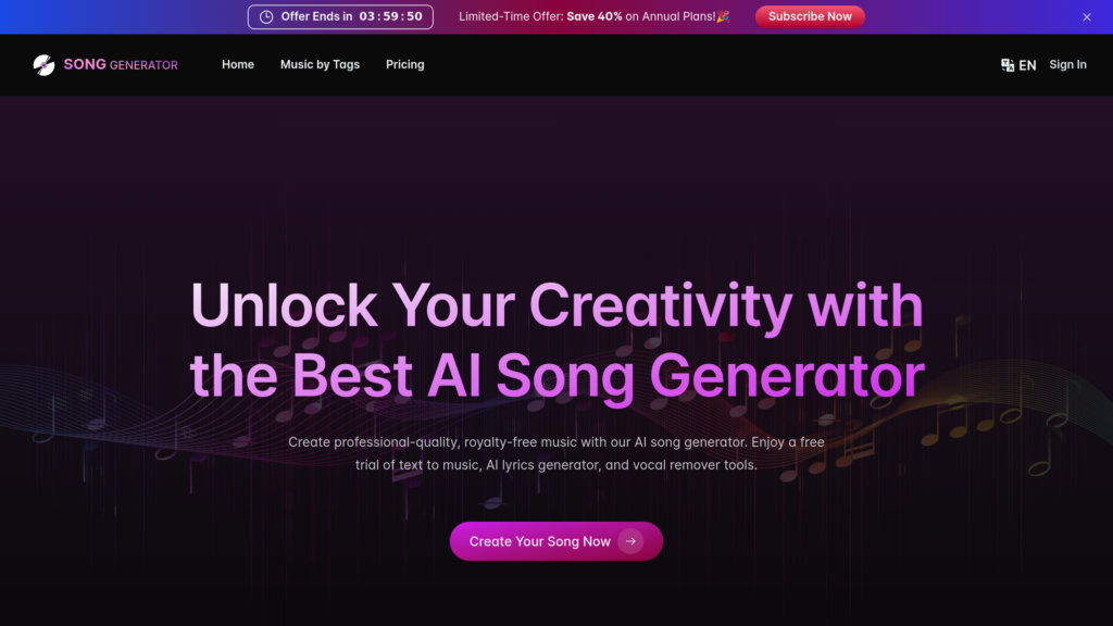 SongGenerator.io Captura de pantalla