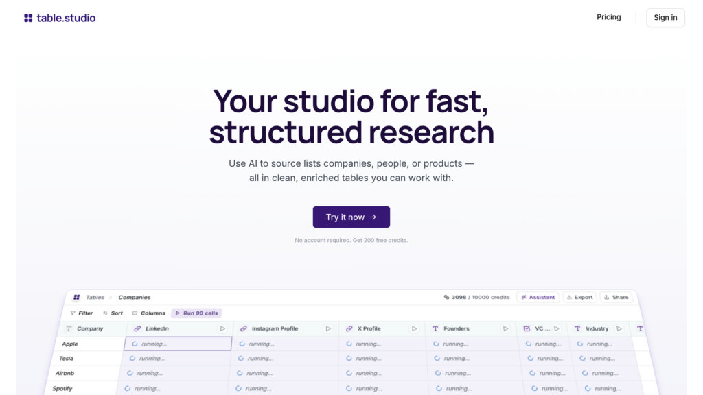 table.studio Screenshot